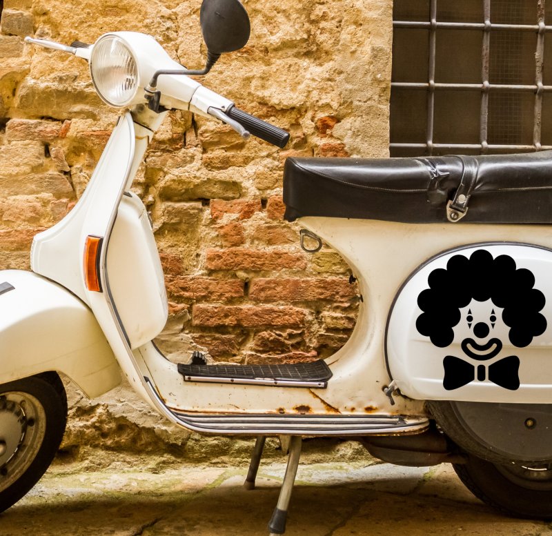 46373 Clown-Karneval Motorrad-Roller Mein-Motiv-de